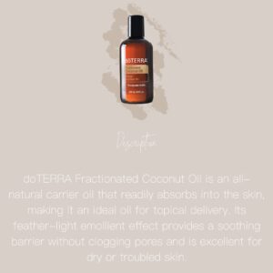 Fractionated coconut oil always remains liquid and is silky smooth on the skin