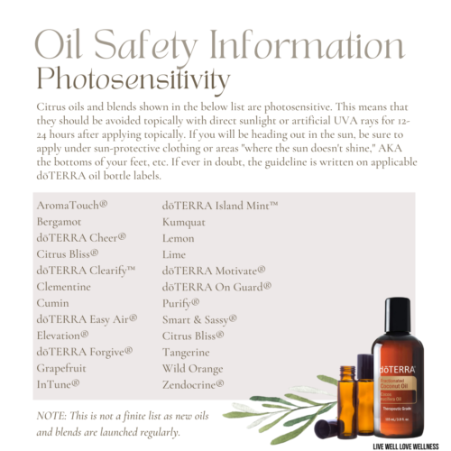 Photosensitivity of essential oils