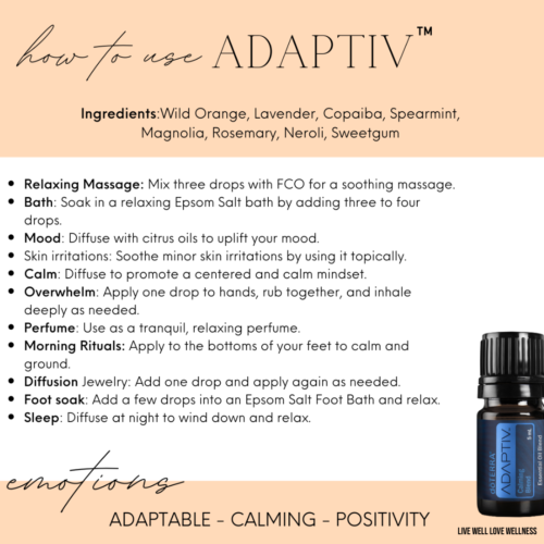 How to use Adaptiv Essential Oil