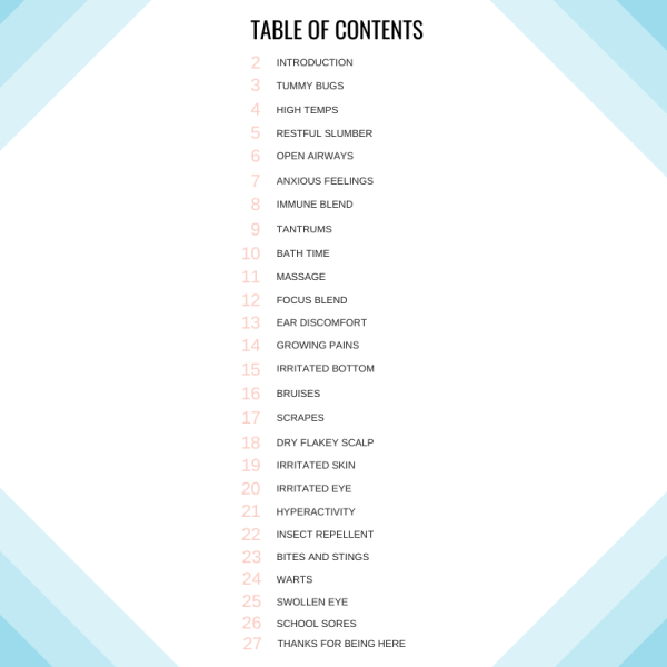natural baby recipes table of contents