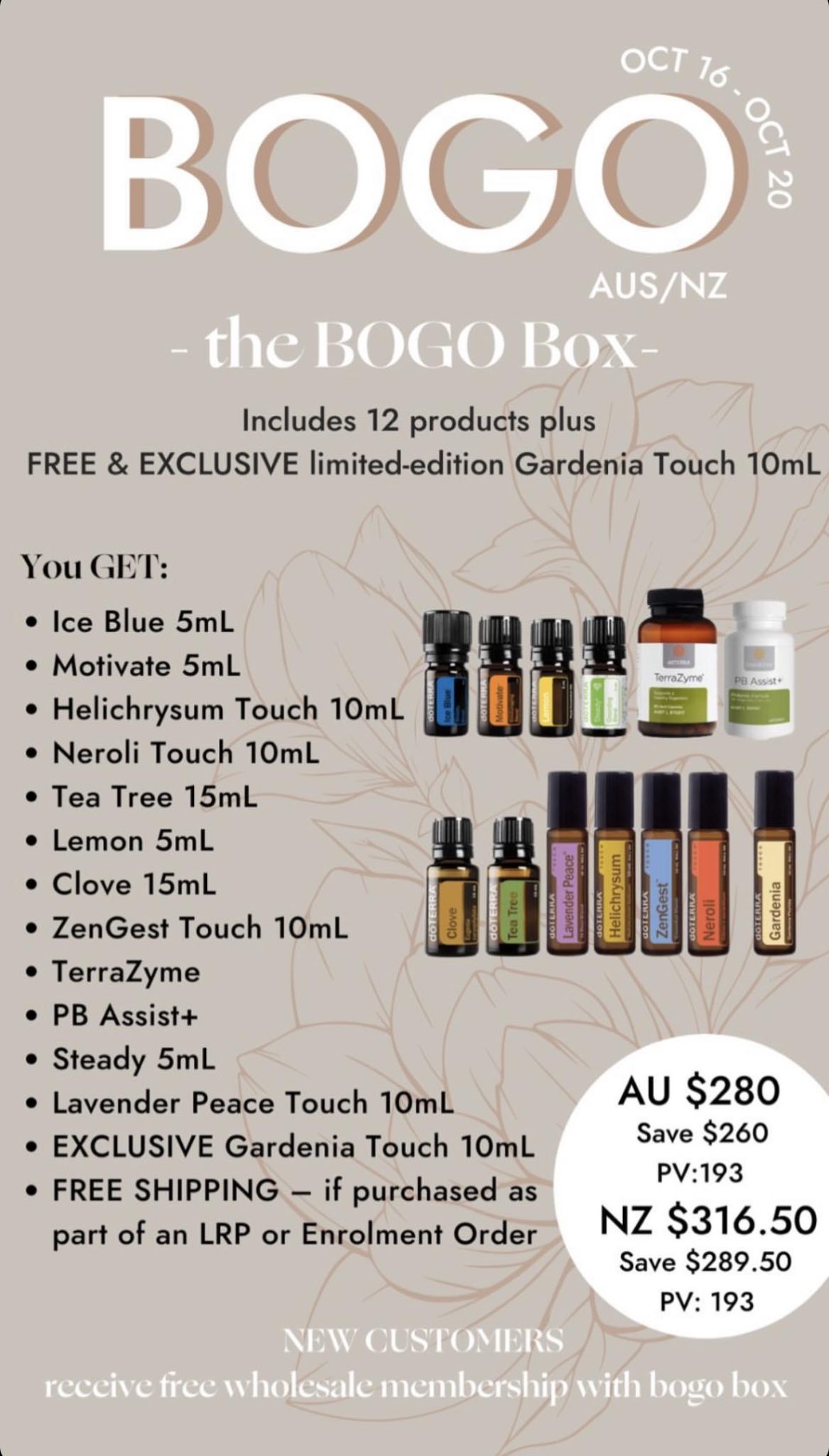 doTERRA BOGO October 2023 and BOGO Box LIVE WELL LOVE WELLNESS